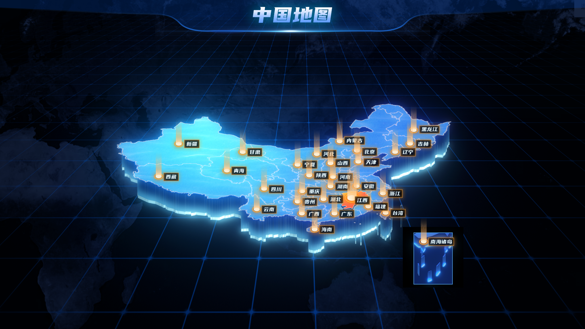 【1299期】超炫酷科技风地形图PSD源文件